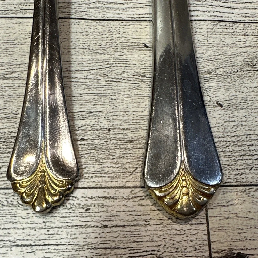 Towle Santa Barbara Stainless Steel Flatware 4PC Vintage *Some Gold Missing* SKF